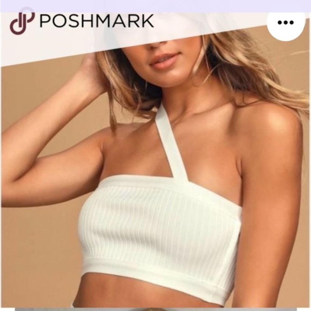 Lulu’s In the Party Scene white one shoulder xl ribbed